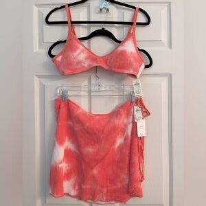 Aerie Coral Tie-Dye Bikini Set
